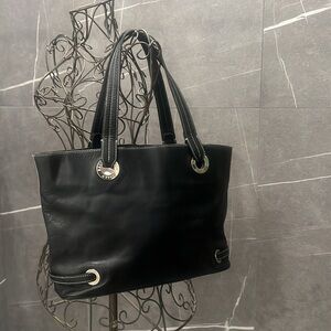 Bally Elegant Black leather Tote Bag, beautiful tote, made in Italy